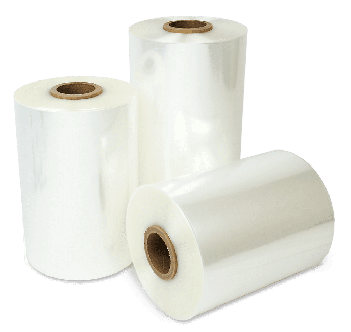 Rolls of PVC shrink film at Traco Packaging